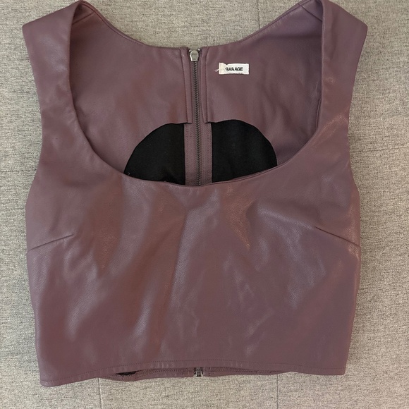 Garage Tops - Purple faux-leather going out top